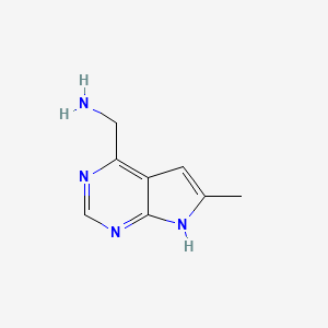 molecular formula C8H10N4 B3323515 {6-methyl-7H-pyrrolo[2,3-d]pyrimidin-4-yl}methanamine CAS No. 1638767-70-0