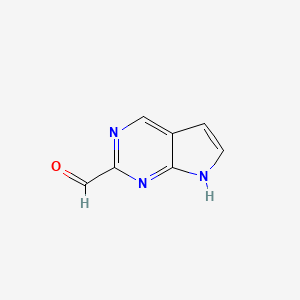 molecular formula C7H5N3O B3323533 7H-Pyrrolo[2,3-d]pyrimidine-2-carbaldehyde CAS No. 1638768-34-9