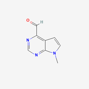 molecular formula C8H7N3O B3323538 7-Methyl-7H-pyrrolo[2,3-d]pyrimidine-4-carbaldehyde CAS No. 1638768-52-1