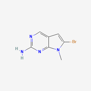 molecular formula C7H7BrN4 B3323543 6-Bromo-7-methyl-7H-pyrrolo[2,3-d]pyrimidin-2-amine CAS No. 1638771-12-6