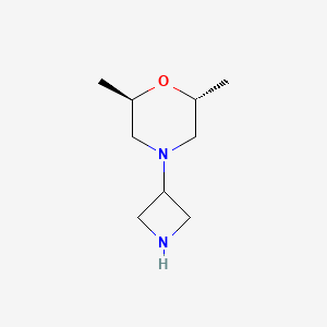 molecular formula C9H18N2O B3323549 trans-4-(Azetidin-3-yl)-2,2-dimethylmorpholine CAS No. 1638771-28-4