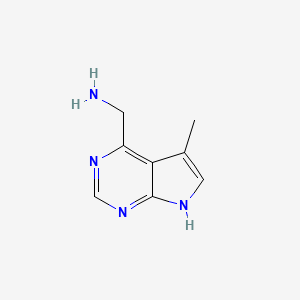 molecular formula C8H10N4 B3323557 {5-methyl-7H-pyrrolo[2,3-d]pyrimidin-4-yl}methanamine CAS No. 1638771-54-6