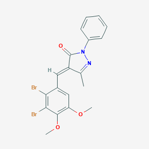 molecular formula C19H16Br2N2O3 B332356 4-(2,3-dibromo-4,5-dimethoxybenzylidene)-5-methyl-2-phenyl-2,4-dihydro-3H-pyrazol-3-one 