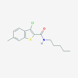 molecular formula C15H18ClNOS B332357 3-chloro-6-methyl-N-pentyl-1-benzothiophene-2-carboxamide 