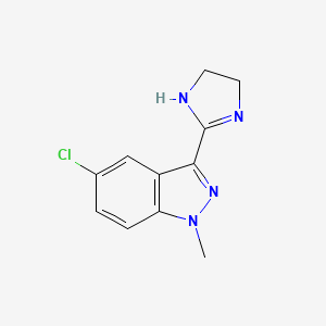 molecular formula C11H11ClN4 B3323587 5-chloro-3-(4,5-dihydro-1H-imidazol-2-yl)-1-methyl-1H-indazole CAS No. 1649964-27-1