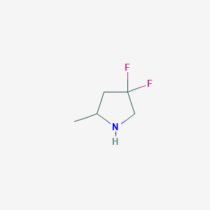 molecular formula C5H9F2N B3323652 (2R)-4,4-Difluoro-2-methylpyrrolidine CAS No. 1670259-98-9