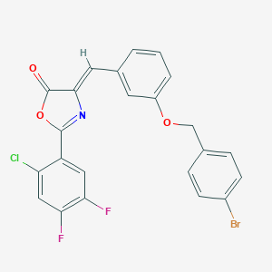 molecular formula C23H13BrClF2NO3 B332368 4-{3-[(4-bromobenzyl)oxy]benzylidene}-2-(2-chloro-4,5-difluorophenyl)-1,3-oxazol-5(4H)-one 