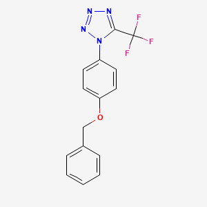 molecular formula C15H11F3N4O B3323703 1-(4-Benzyloxy-phenyl)-5-trifluoromethyl-1H-tetrazole CAS No. 168267-74-1