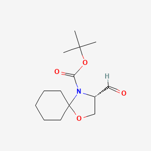 molecular formula C14H23NO4 B3323713 (S)-tert-Butyl 3-formyl-1-oxa-4-azaspiro[4.5]decane-4-carboxylate CAS No. 168772-32-5
