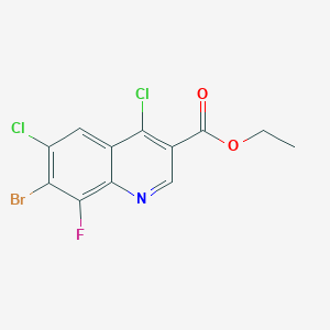 molecular formula C12H7BrCl2FNO2 B3323747 Ethyl 7-bromo-4,6-dichloro-8-fluoroquinoline-3-carboxylate CAS No. 1698027-26-7