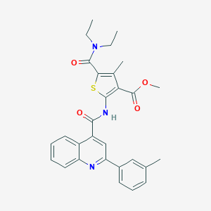 molecular formula C29H29N3O4S B332375 Methyl 5-(diethylcarbamoyl)-4-methyl-2-[[2-(m-tolyl)quinoline-4-carbonyl]amino]thiophene-3-carboxylate 