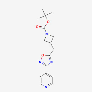 molecular formula C16H20N4O3 B3323758 tert-Butyl 3-((3-(pyridin-4-yl)-1,2,4-oxadiazol-5-yl)methyl)azetidine-1-carboxylate CAS No. 1699532-58-5