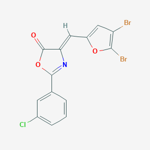 molecular formula C14H6Br2ClNO3 B332380 2-(3-chlorophenyl)-4-[(4,5-dibromo-2-furyl)methylene]-1,3-oxazol-5(4H)-one 