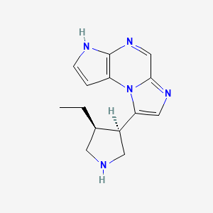 molecular formula C14H17N5 B3323806 8-((3R,4S)-4-乙基吡咯烷-3-基)-3H-咪唑并[1,2-a]吡咯并[2,3-e]吡嗪 CAS No. 1708997-43-6