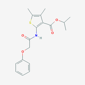 molecular formula C18H21NO4S B332382 Isopropyl 4,5-dimethyl-2-[(phenoxyacetyl)amino]-3-thiophenecarboxylate 