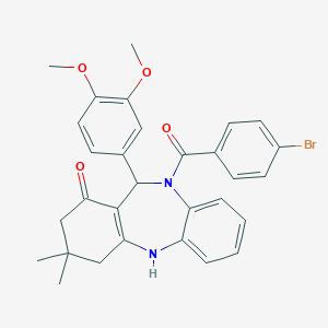 10-[(4-bromophenyl)carbonyl]-11-(3,4-dimethoxyphenyl)-3,3-dimethyl-2,3,4,5,10,11-hexahydro-1H-dibenzo[b,e][1,4]diazepin-1-one