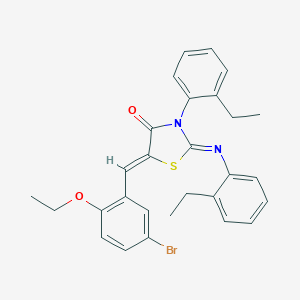molecular formula C28H27BrN2O2S B332386 5-(5-Bromo-2-ethoxybenzylidene)-3-(2-ethylphenyl)-2-[(2-ethylphenyl)imino]-1,3-thiazolidin-4-one 