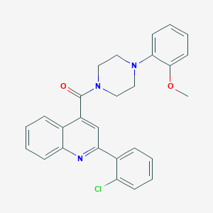 molecular formula C27H24ClN3O2 B332397 2-(2-Chlorophenyl)-4-{[4-(2-methoxyphenyl)-1-piperazinyl]carbonyl}quinoline 