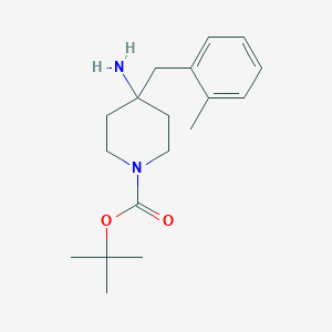 molecular formula C18H28N2O2 B3323970 tert-Butyl 4-amino-4-(2-methylbenzyl)piperidine-1-carboxylate CAS No. 177990-58-8