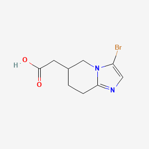 molecular formula C9H11BrN2O2 B3324021 2-(3-Bromo-5,6,7,8-tetrahydroimidazo[1,2-a]pyridin-6-yl)acetic acid CAS No. 1781439-01-7