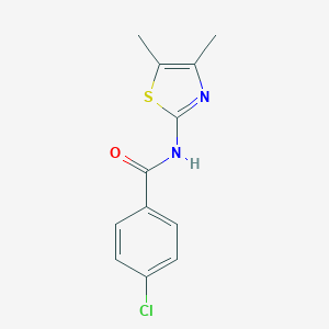 molecular formula C12H11ClN2OS B332403 4-chloro-N-(4,5-dimethyl-1,3-thiazol-2-yl)benzamide 