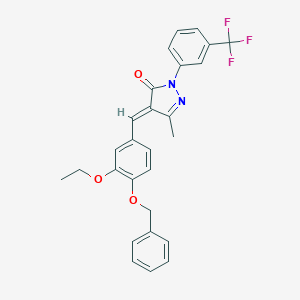 molecular formula C27H23F3N2O3 B332404 4-[4-(benzyloxy)-3-ethoxybenzylidene]-5-methyl-2-[3-(trifluoromethyl)phenyl]-2,4-dihydro-3H-pyrazol-3-one 