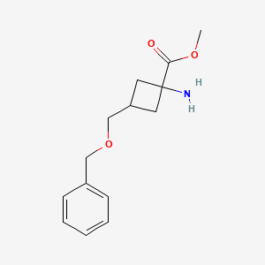 molecular formula C14H19NO3 B3324073 Methyl 1-amino-3-[(benzyloxy)methyl]cyclobutane-1-carboxylate CAS No. 1785587-52-1