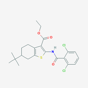 molecular formula C22H25Cl2NO3S B332408 Ethyl 6-tert-butyl-2-[(2,6-dichlorobenzoyl)amino]-4,5,6,7-tetrahydro-1-benzothiophene-3-carboxylate 