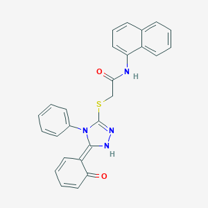 molecular formula C26H20N4O2S B332409 N-naphthalen-1-yl-2-[[(5Z)-5-(6-oxocyclohexa-2,4-dien-1-ylidene)-4-phenyl-1H-1,2,4-triazol-3-yl]sulfanyl]acetamide 