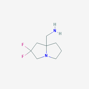 molecular formula C8H14F2N2 B3324092 (2,2-Difluoro-hexahydro-1H-pyrrolizin-7a-yl)methanamine CAS No. 1788873-50-6
