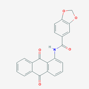 molecular formula C22H13NO5 B332412 N-(9,10-dioxo-9,10-dihydroanthracen-1-yl)-1,3-benzodioxole-5-carboxamide 