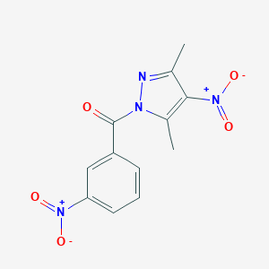 molecular formula C12H10N4O5 B332413 4-nitro-1-{3-nitrobenzoyl}-3,5-dimethyl-1H-pyrazole 