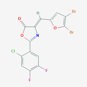 molecular formula C14H4Br2ClF2NO3 B332414 2-(2-chloro-4,5-difluorophenyl)-4-[(4,5-dibromo-2-furyl)methylene]-1,3-oxazol-5(4H)-one 