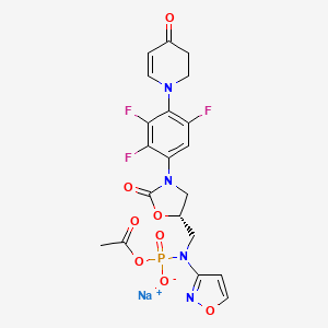 molecular formula C20H17F3N4NaO8P B3324142 Contezolid acefosamil CAS No. 1807365-35-0