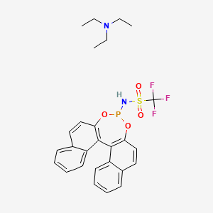molecular formula C27H28F3N2O4PS B3324177 N-[(11bS)-Dinaphtho[2,1-d:1',2'-f][1,3,2]dioxaphosphepin-4-yl]-1,1,1-trifluoromethanesulfonamide triethylamine adduct CAS No. 1808205-87-9