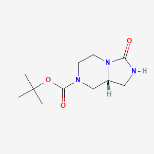 molecular formula C11H19N3O3 B3324182 tert-Butyl (R)-3-oxohexahydroimidazo[1,5-a]pyrazine-7(1H)-carboxylate CAS No. 1808248-81-8