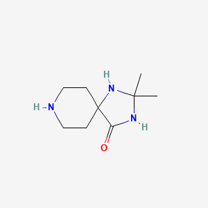molecular formula C9H17N3O B3324202 2,2-Dimethyl-1,3,8-triazaspiro[4.5]decan-4-one CAS No. 1810721-33-5