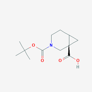 molecular formula C12H19NO4 B3324259 (1R,6S)-3-(tert-butoxycarbonyl)-3-azabicyclo[4.1.0]heptane-1-carboxylic acid CAS No. 1820752-46-2