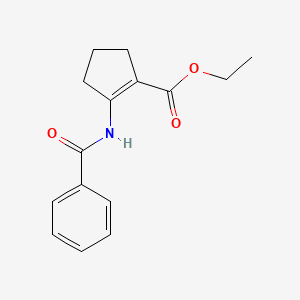 molecular formula C15H17NO3 B3324298 2-(Benzoylamino)-1-cyclopentene-1-carboxylic acid ethyl ester CAS No. 18227-13-9