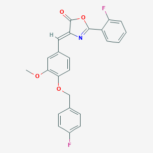 molecular formula C24H17F2NO4 B332431 4-{4-[(4-fluorobenzyl)oxy]-3-methoxybenzylidene}-2-(2-fluorophenyl)-1,3-oxazol-5(4H)-one 