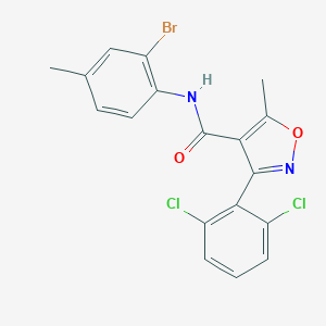 molecular formula C18H13BrCl2N2O2 B332438 N-(2-bromo-4-methylphenyl)-3-(2,6-dichlorophenyl)-5-methyl-1,2-oxazole-4-carboxamide 