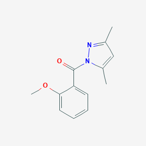 molecular formula C13H14N2O2 B332439 (3,5-dimethyl-1H-pyrazol-1-yl)(2-methoxyphenyl)methanone 