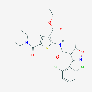 Isopropyl 2-({[3-(2,6-dichlorophenyl)-5-methyl-4-isoxazolyl]carbonyl}amino)-5-[(diethylamino)carbonyl]-4-methyl-3-thiophenecarboxylate