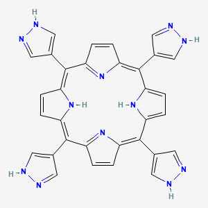 molecular formula C32H22N12 B3324416 5,10,15,20-Tetra-1H-pyrazol-4-yl-21H,23H-porphine CAS No. 1849676-26-1