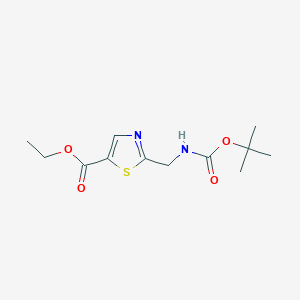 molecular formula C12H18N2O4S B3324435 Ethyl 2-(((tert-butoxycarbonyl)amino)methyl)thiazole-5-carboxylate CAS No. 185747-46-0