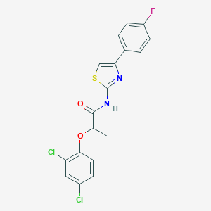 molecular formula C18H13Cl2FN2O2S B332446 2-(2,4-dichlorophenoxy)-N-[4-(4-fluorophenyl)-1,3-thiazol-2-yl]propanamide 