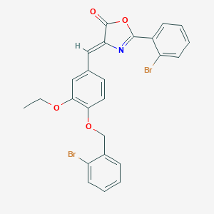 molecular formula C25H19Br2NO4 B332448 4-{4-[(2-bromobenzyl)oxy]-3-ethoxybenzylidene}-2-(2-bromophenyl)-1,3-oxazol-5(4H)-one 