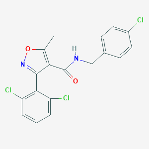 molecular formula C18H13Cl3N2O2 B332449 N-(4-chlorobenzyl)-3-(2,6-dichlorophenyl)-5-methyl-4-isoxazolecarboxamide 
