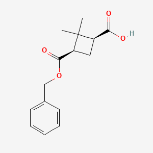 molecular formula C15H18O4 B3324546 (1S,3R)-3-(benzyloxycarbonyl)-2,2-dimethylcyclobutanecarboxylic acid CAS No. 188918-42-5