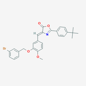 molecular formula C28H26BrNO4 B332464 (4Z)-4-{3-[(3-bromobenzyl)oxy]-4-methoxybenzylidene}-2-(4-tert-butylphenyl)-1,3-oxazol-5(4H)-one 